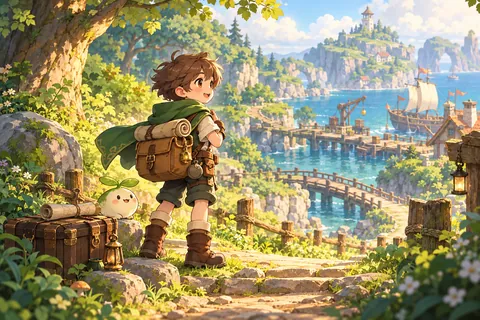 A little adventurer setting off along a woodland path.