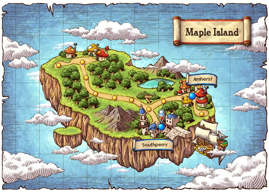 Official Maple Island map artwork for the beginner area.