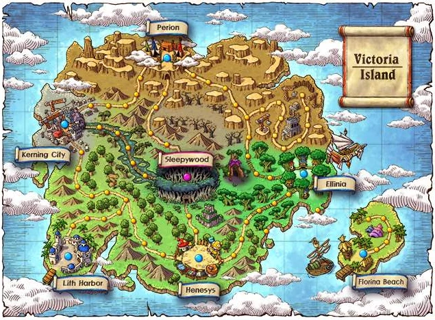 Official Victoria Island map showing the island and its towns.